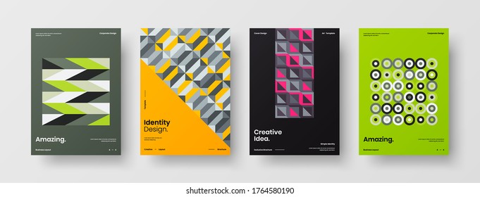 Abstract brochure cover vector design. Corporate identity geometric illustration template.