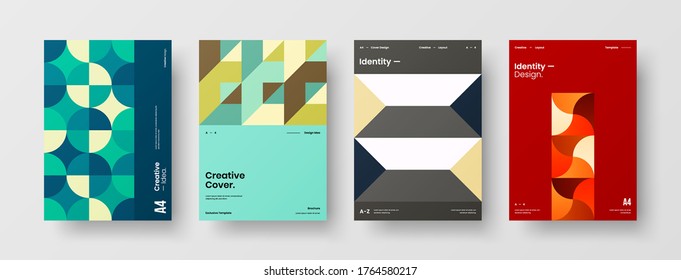 Abstract brochure cover vector design. Corporate identity geometric illustration template.