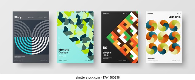Abstract brochure cover vector design. Corporate identity geometric illustration template.