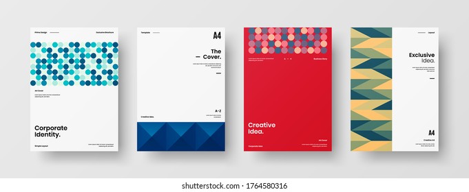 Abstract brochure cover vector design. Corporate identity geometric illustration template.