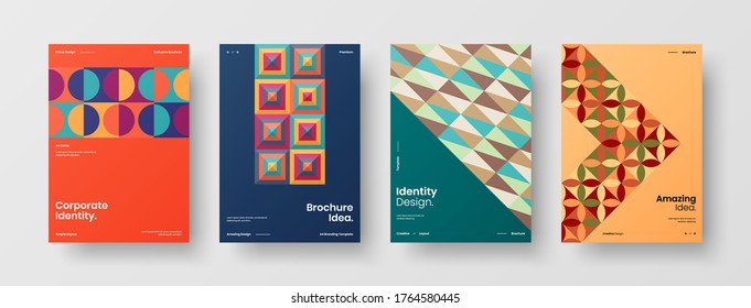 Abstract brochure cover vector design. Corporate identity geometric illustration template.