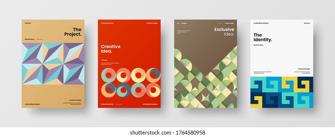 Abstract brochure cover vector design. Corporate identity geometric illustration template.