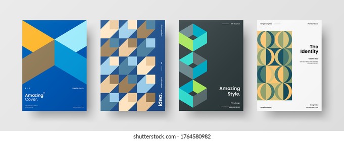 Abstract brochure cover vector design. Corporate identity geometric illustration template.