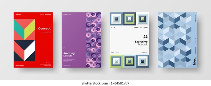 Abstract brochure cover vector design. Corporate identity geometric illustration template.