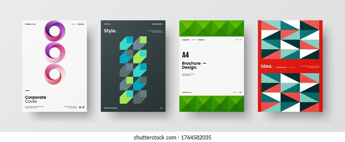 Abstract brochure cover vector design. Corporate identity geometric illustration template.