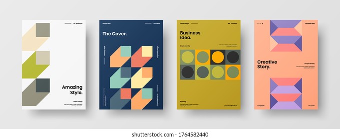 Abstract brochure cover vector design. Corporate identity geometric illustration template.