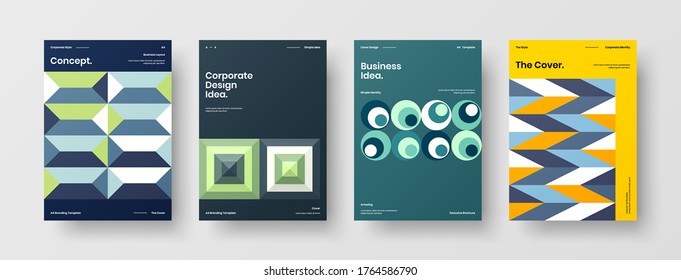 Abstract brochure cover vector design. Corporate identity geometric illustration template.