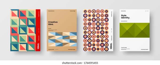 Abstract brochure cover vector design. Corporate identity geometric illustration template.