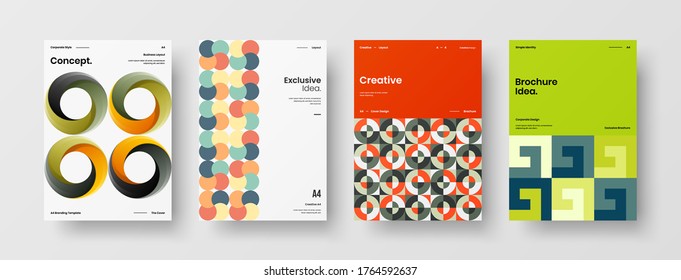 Abstract brochure cover vector design. Corporate identity geometric illustration template.