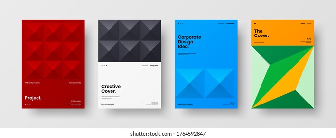 Abstract brochure cover vector design. Corporate identity geometric illustration template.
