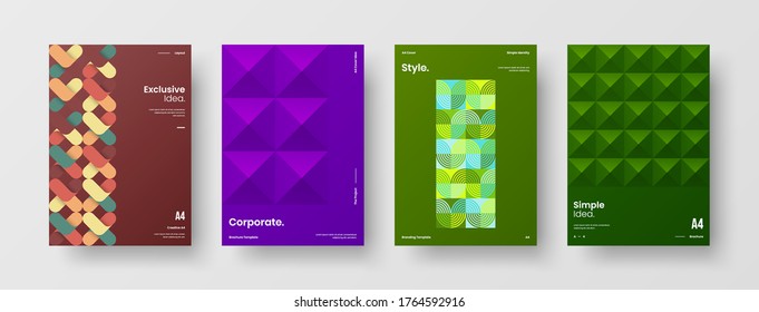 Abstract brochure cover vector design. Corporate identity geometric illustration template.