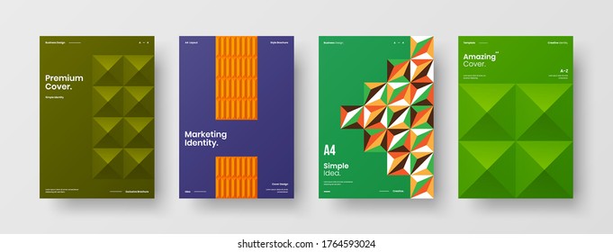 Abstract brochure cover vector design. Corporate identity geometric illustration template.