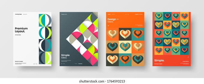 Abstract brochure cover vector design. Corporate identity geometric illustration template.