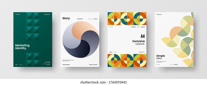 Abstract brochure cover vector design. Corporate identity geometric illustration template.