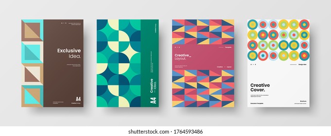Abstract brochure cover vector design. Corporate identity geometric illustration template.