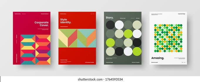 Abstract brochure cover vector design. Corporate identity geometric illustration template.