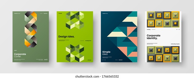 Abstract brochure cover vector design. Corporate identity geometric illustration template.