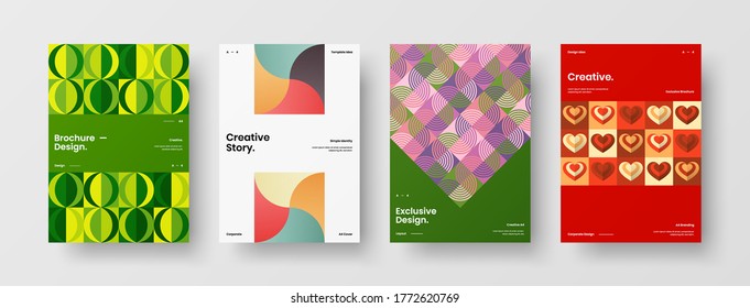 Abstract brochure cover vector design. Corporate identity geometric illustration template.