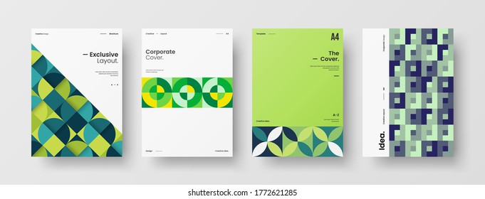 Abstract brochure cover vector design. Corporate identity geometric illustration template.