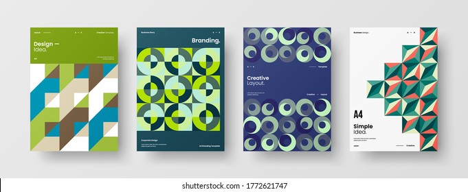 Abstract brochure cover vector design. Corporate identity geometric illustration template.