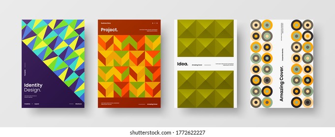 Abstract brochure cover vector design. Corporate identity geometric illustration template.