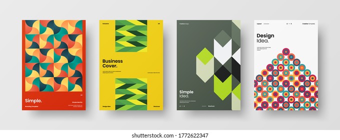 Abstract brochure cover vector design. Corporate identity geometric illustration template.