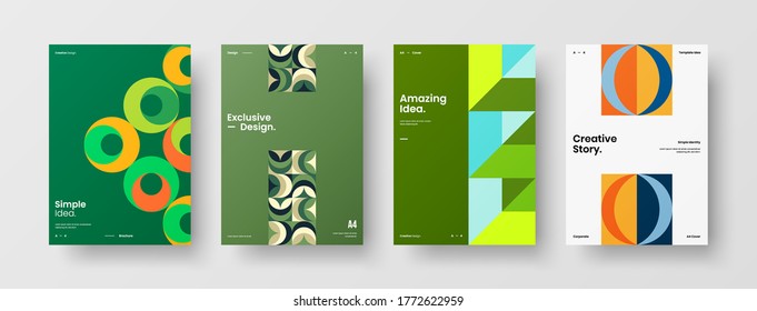 Abstract brochure cover vector design. Corporate identity geometric illustration template.