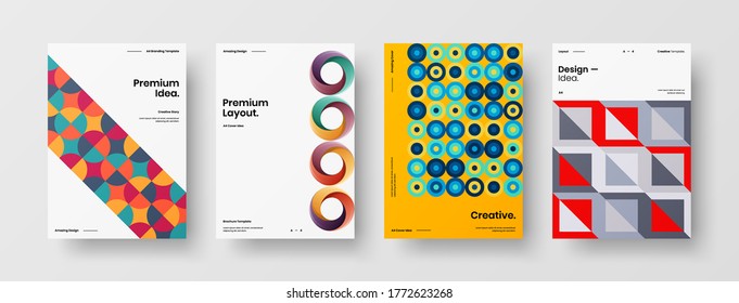 Abstract brochure cover vector design. Corporate identity geometric illustration template.