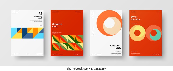 Abstract brochure cover vector design. Corporate identity geometric illustration template.