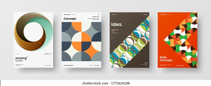 Abstract brochure cover vector design. Corporate identity geometric illustration template.