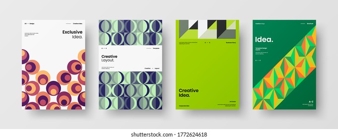 Abstract brochure cover vector design. Corporate identity geometric illustration template.