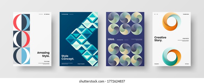 Abstract brochure cover vector design. Corporate identity geometric illustration template.