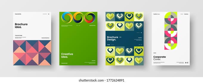 Abstract brochure cover vector design. Corporate identity geometric illustration template.