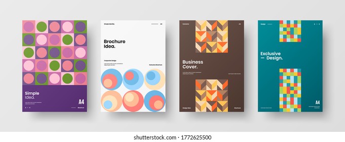 Abstract brochure cover vector design. Corporate identity geometric illustration template.