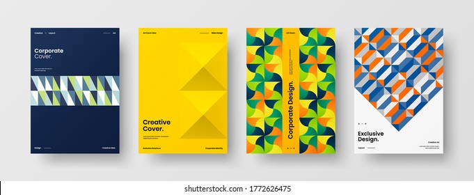 Abstract brochure cover vector design. Corporate identity geometric illustration template.