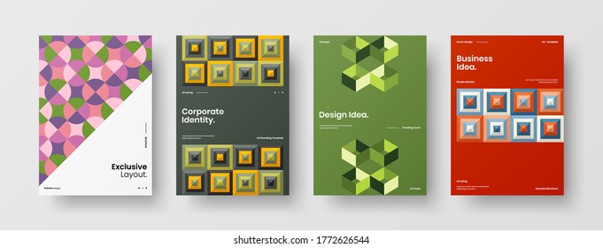 Abstract brochure cover vector design. Corporate identity geometric illustration template.