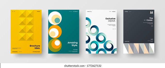 Abstract brochure cover vector design. Corporate identity geometric illustration template.