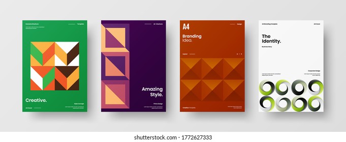 Abstract brochure cover vector design. Corporate identity geometric illustration template.