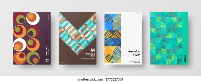 Abstract brochure cover vector design. Corporate identity geometric illustration template.