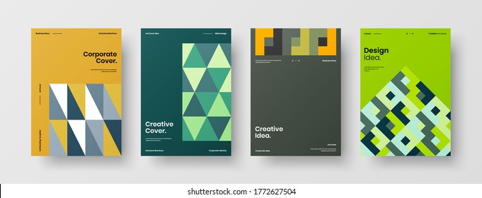 Abstract brochure cover vector design. Corporate identity geometric illustration template.