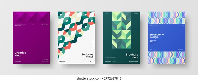 Abstract brochure cover vector design. Corporate identity geometric illustration template.