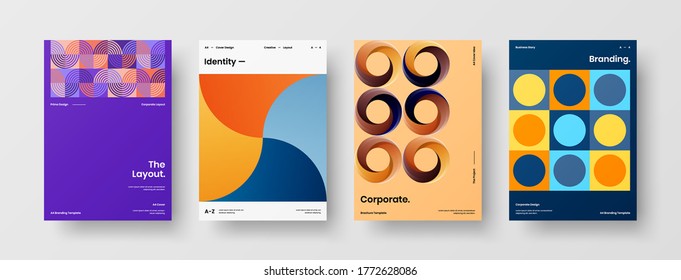 Abstract brochure cover vector design. Corporate identity geometric illustration template.