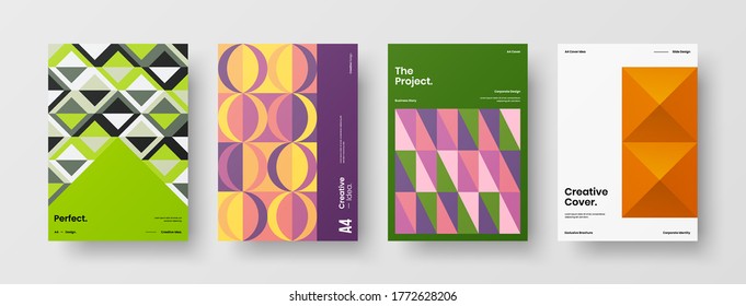 Abstract brochure cover vector design. Corporate identity geometric illustration template.