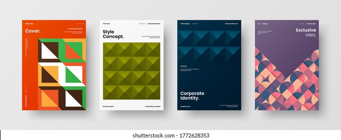 Abstract brochure cover vector design. Corporate identity geometric illustration template.