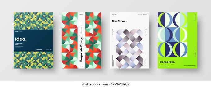 Abstract brochure cover vector design. Corporate identity geometric illustration template.