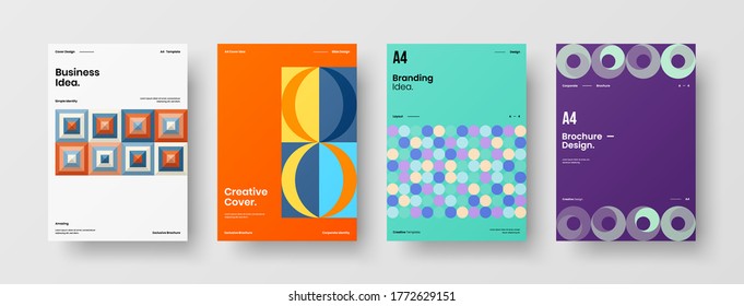 Abstract brochure cover vector design. Corporate identity geometric illustration template.