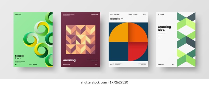 Abstract brochure cover vector design. Corporate identity geometric illustration template.