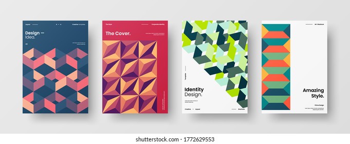 Abstract brochure cover vector design. Corporate identity geometric illustration template.