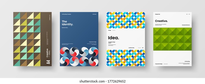 Abstract brochure cover vector design. Corporate identity geometric illustration template.