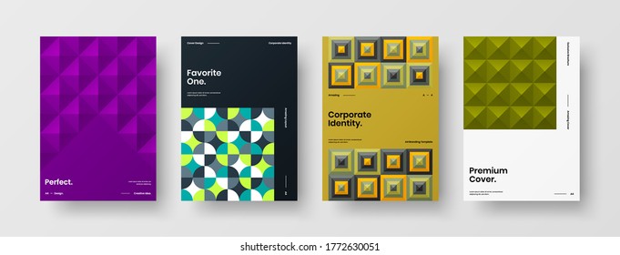 Abstract brochure cover vector design. Corporate identity geometric illustration template.